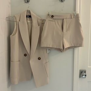Zara vest and shorts set NWT